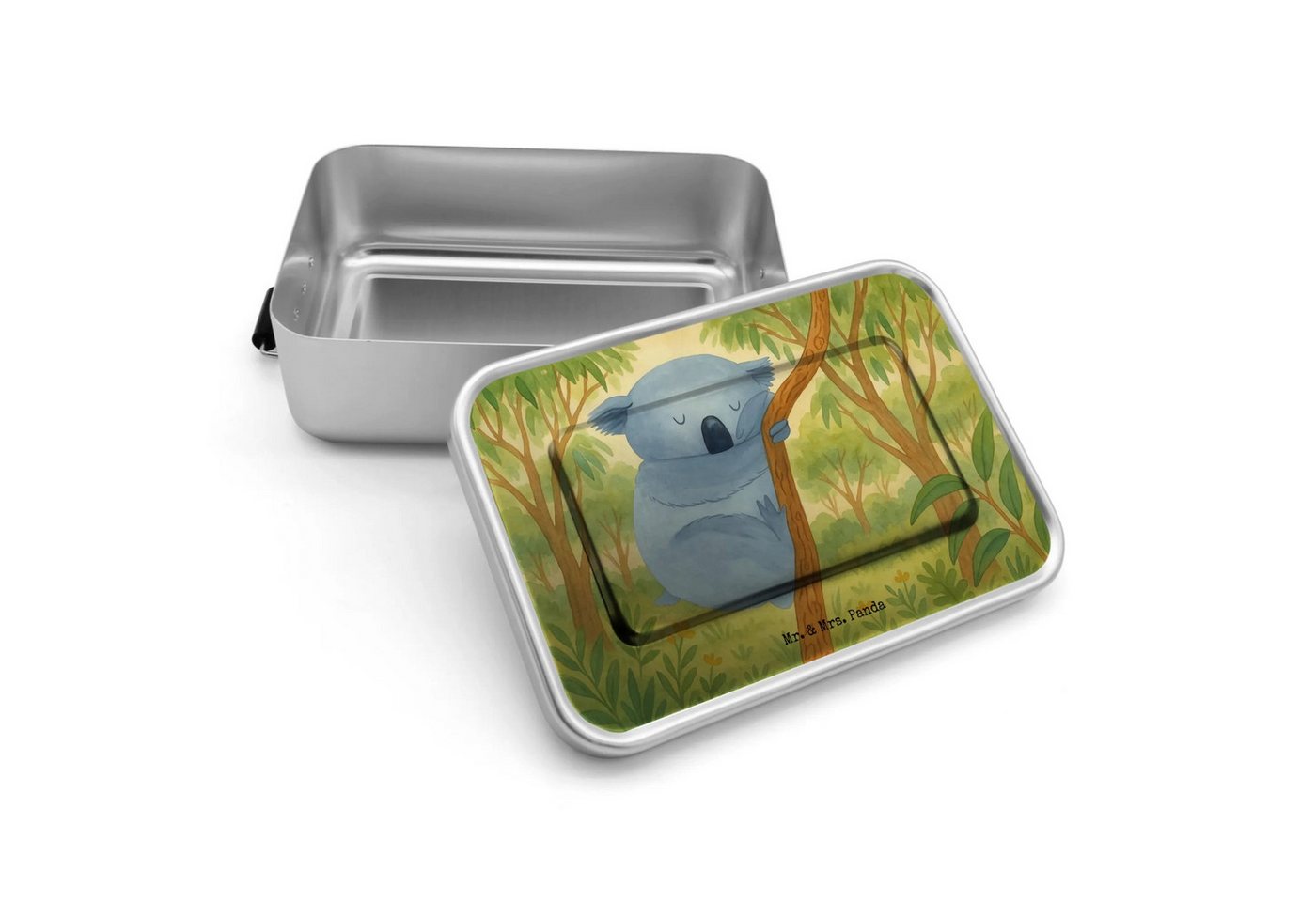 Mr. & Mrs. Panda Butterdose Koalabär Design - Weiß - Geschenk, Tiere, Brotbox, Brotdose, Gute Lau, Premium Aluminium, (Packung, 1-tlg., Koalabär), Nostalgisches Design von Mr. & Mrs. Panda
