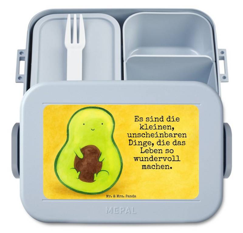 Mr. & Mrs. Panda Butterdose Avocado Kern Design, MEPAL Bentobox, Blau Pastell, Liebe, Pflanze, Ba, Polypropylen lebensmittelecht, (Packung, 1-tlg) von Mr. & Mrs. Panda