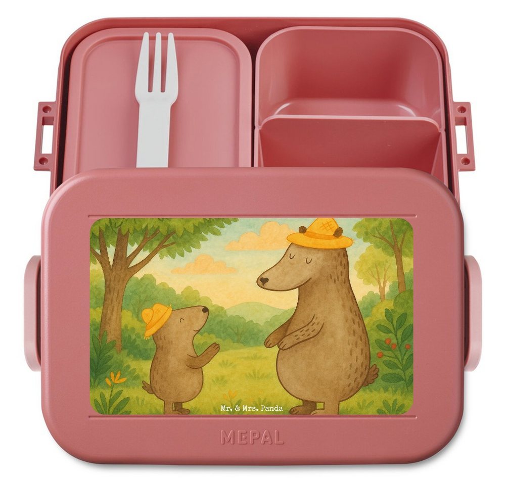 Mr. & Mrs. Panda Butterdose Bären mit Hut Design, MEPAL Bentobox, Rot Pastell, Vatertag, Paps, Be, Polypropylen lebensmittelecht, (Packung, 1-tlg) von Mr. & Mrs. Panda