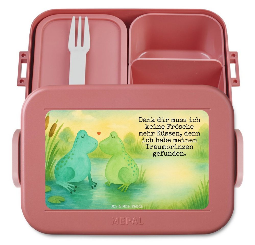Mr. & Mrs. Panda Butterdose Frosch Liebe Design, MEPAL Bentobox, Rot Pastell, Freundin, Liebesbew, Polypropylen lebensmittelecht, (Packung, 1-tlg) von Mr. & Mrs. Panda