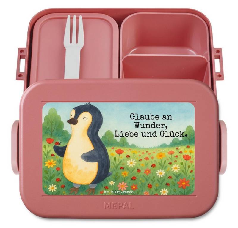 Mr. & Mrs. Panda Butterdose Pinguin Marienkäfer Design, MEPAL Bentobox, Rot Pastell, Bentobox, Au, Polypropylen lebensmittelecht, (Packung, 1-tlg) von Mr. & Mrs. Panda