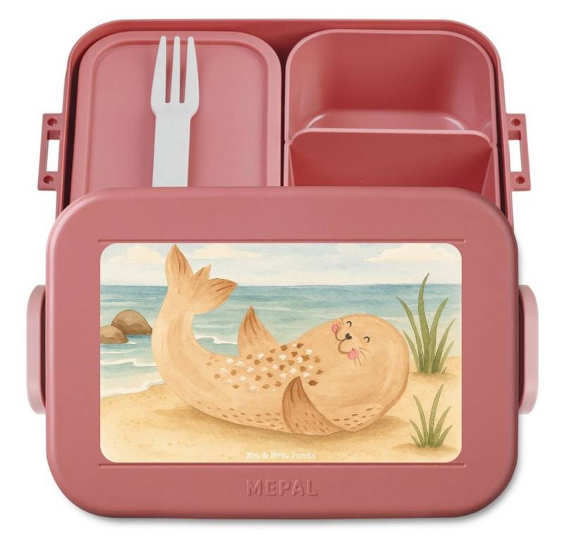 Mr. & Mrs. Panda Butterdose Robbe Liegen Design, MEPAL Bentobox, Rot Pastell, Brotdose, Bentobox, Polypropylen lebensmittelecht, (Packung, 1-tlg) von Mr. & Mrs. Panda