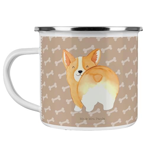 Mr. & Mrs. Panda Camping Emaille Tasse Corgi Po - Geschenk, Tierliebhaber, Hundebesitzer, Hundeliebe, Motivation, Hunderasse, Metalltasse, von Mr. & Mrs. Panda