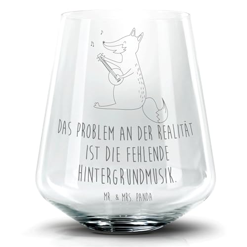 Mr. & Mrs. Panda Cocktail Glas Fuchs Gitarre - Geschenk, Musikerin, Musiker, Cocktailglas mit Gravur, Geschenk Musiker, Cocktail Glas mit Wunschtext, von Mr. & Mrs. Panda