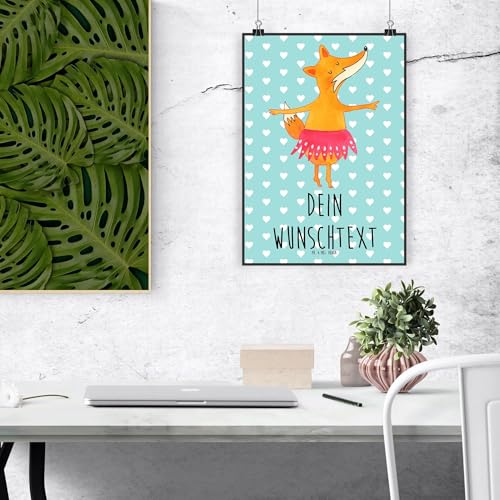 Mr. & Mrs. Panda Personalisiertes Poster Fuchs Ballerina DIN A3 - Personalisierte Geschenke, Personalisierte Wanddeko Bild, Tänzerin, Wandposter mit Mr. & Mrs. Panda Personalisiertes Poster Fuchs Ballerina DIN A3 - Personalisierte Geschenke, Personalisierte Wanddeko Bild, Tänzerin, Wandposter mit von Mr. & Mrs. Panda