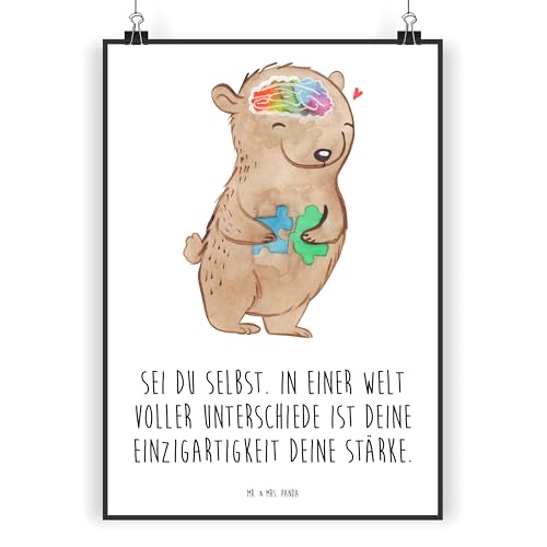 Mr. & Mrs. Panda Poster Bär Autismus DIN A3 - Geschenk, ASS, Kunstdruck, Asperger Autismus, Wanddekoration, Handgemaltes Poster, Mr. & Mrs. Panda Poster Bär Autismus DIN A3 - Geschenk, ASS, Kunstdruck, Asperger Autismus, Wanddekoration, Handgemaltes Poster, von Mr. & Mrs. Panda