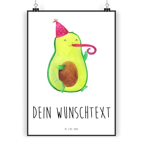 Mr. & Mrs. Panda DIN A4 Personalisiertes Poster Avocado Birthday - Personalisierte Geschenke, Personalisierter Kunstdruck, Vegan, Party, Veggie, von Mr. & Mrs. Panda