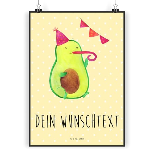 Mr. & Mrs. Panda DIN A4 Personalisiertes Poster Avocado Party - Personalisierte Geschenke, Klassenfeier, Bestanden, Kunstdruck mit Namen, Wanddeko von Mr. & Mrs. Panda