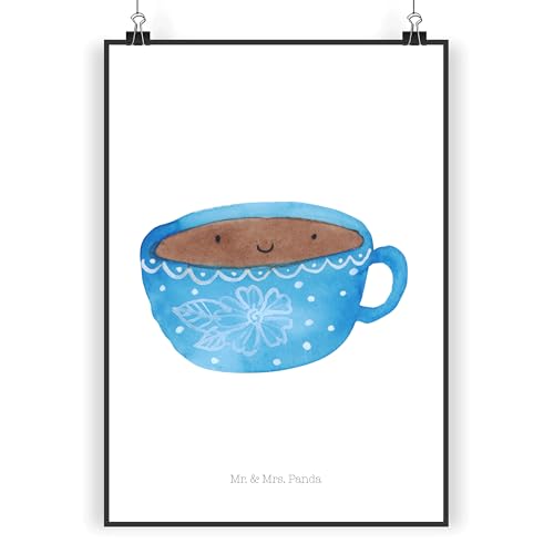 Mr. & Mrs. Panda DIN A4 Poster Kaffee Tasse - Geschenk, Tiere, Bild, Geschmack, Designposter, Gute Laune, Wanddeko Bild, Tiermotive, Posterdruck, von Mr. & Mrs. Panda