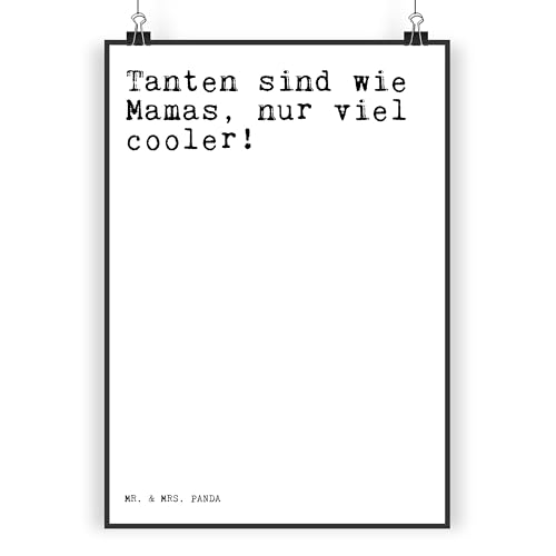 Mr. & Mrs. Panda DIN A4 Poster Tanten sind wie Mamas,... - Geschenk, Mutti, Wanddeko, Spruch Sprüche Weisheiten Zitate Lustig Weisheit Worte, von Mr. & Mrs. Panda