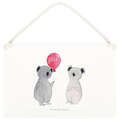 Mr. & Mrs. Panda DIN A5 Deko Schild Koala Luftballon - Geschenk, Wandschild, Wanddeko, Türschild, Koalabär, Geburtstag, Dekoschild, Holzschild von Mr. & Mrs. Panda