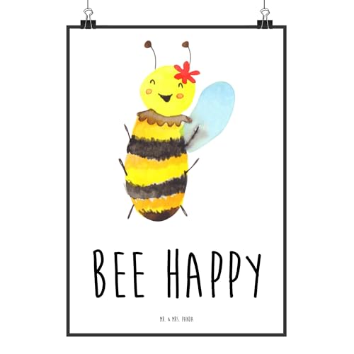 Mr. & Mrs. Panda Poster Biene Happy DIN A5 - Geschenk, Wanddeko, Handgemaltes Poster, Raumdekoration, Wespe, Posterdruck, Hummel, Wanddeko Bild Mr. & Mrs. Panda Poster Biene Happy DIN A5 - Geschenk, Wanddeko, Handgemaltes Poster, Raumdekoration, Wespe, Posterdruck, Hummel, Wanddeko Bild von Mr. & Mrs. Panda