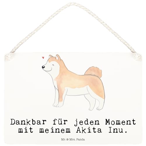 Mr. & Mrs. Panda DIN A6 Deko Schild Akita Inu Moment - Geschenk, Hundebesitzer, Japanischer Akita, Akita-Inu, Türschild, Akita Ken, Tür Schild, von Mr. & Mrs. Panda