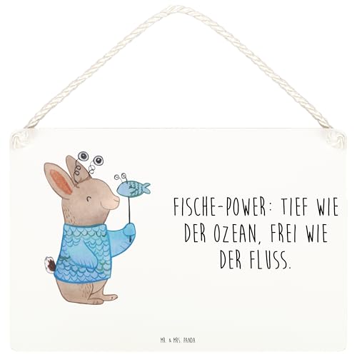 Mr. & Mrs. Panda DIN A6 Deko Schild Fische Astrologie - Geschenk, Türschild, Geburtstagsgeschenk, Tierkreiszeichen, Sternzeichen, Fischer, Horoskop, von Mr. & Mrs. Panda