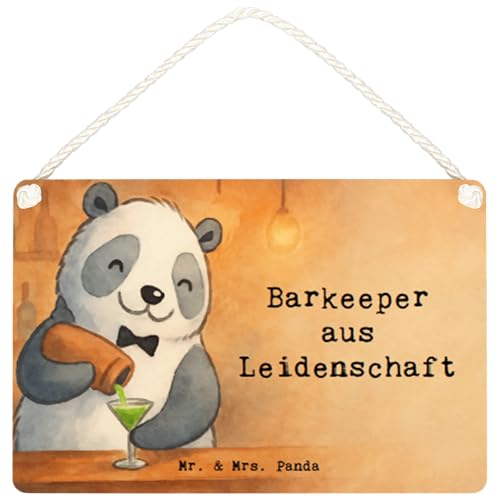 Mr. & Mrs. Panda Deko Schild Barkeeper Leidenschaft Design DIN A6 - Weiß von Mr. & Mrs. Panda