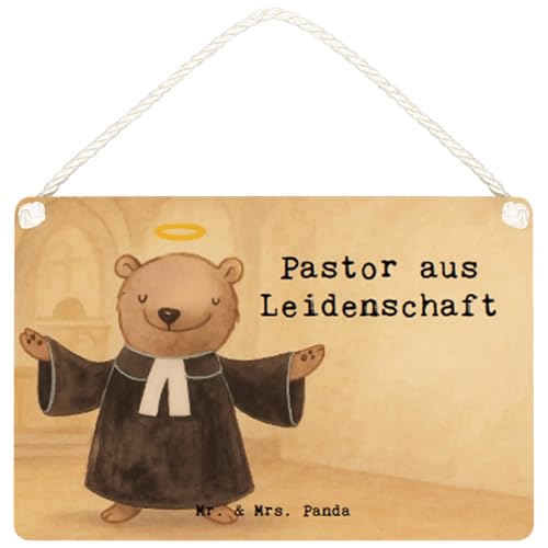 Mr. & Mrs. Panda Deko Schild Pastor Leidenschaft Design DIN A6 - Weiß von Mr. & Mrs. Panda