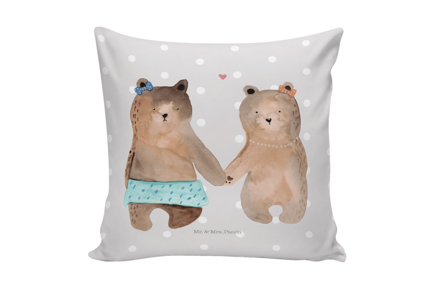 Mr. & Mrs. Panda Dekokissen Bär Freundin - Grau Pastell - Geschenk, Motivkissen, Bär Freundin Bes Mr. & Mrs. Panda Dekokissen Bär Freundin - Grau Pastell - Geschenk, Motivkissen, Bär Freundin Bes von Mr. & Mrs. Panda