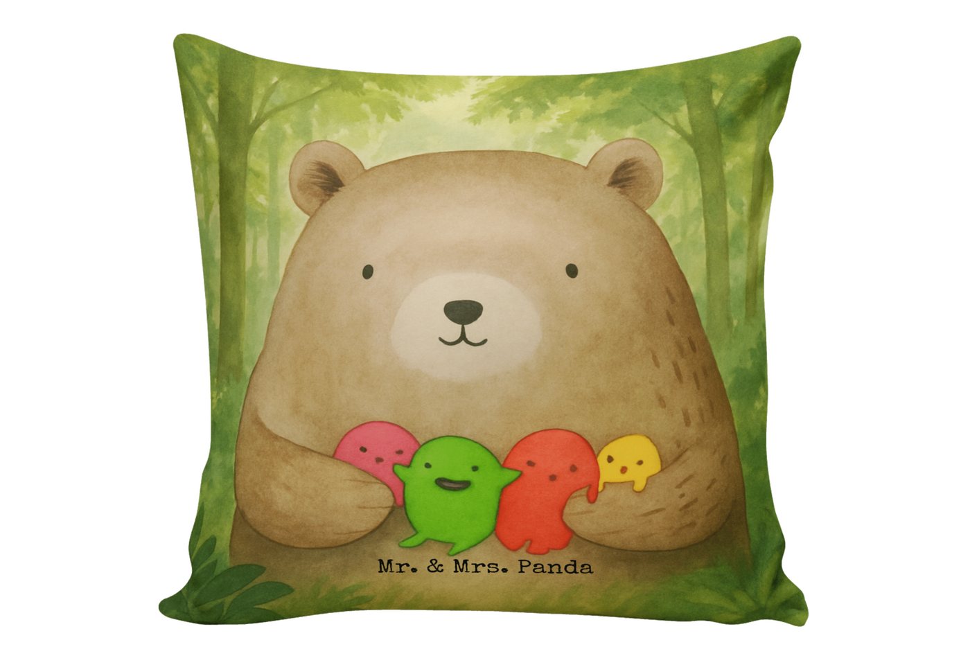 Mr. & Mrs. Panda Dekokissen Bär Gefühl Design, Kissen 40x40, Weiß, Sofakissen, Durchgedreht, Kopf Mr. & Mrs. Panda Dekokissen Bär Gefühl Design, Kissen 40x40, Weiß, Sofakissen, Durchgedreht, Kopf von Mr. & Mrs. Panda