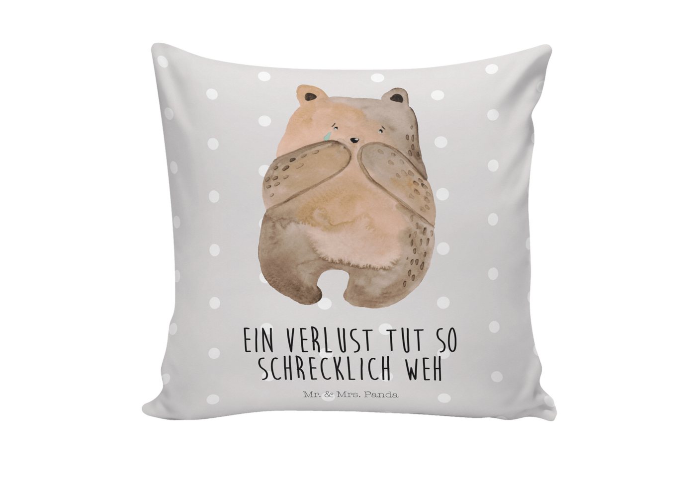 Mr. & Mrs. Panda Dekokissen Bär Verlust - Grau Pastell - Geschenk, Bär Verlust Trauer Trauergesch Mr. & Mrs. Panda Dekokissen Bär Verlust - Grau Pastell - Geschenk, Bär Verlust Trauer Trauergesch von Mr. & Mrs. Panda