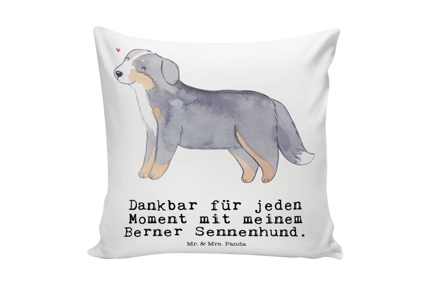 Mr. & Mrs. Panda Dekokissen Berner Sennenhund Moment - Weiß - Geschenk, Kopfkissen, Motivkissen, Einzigartige Designs von Mr. & Mrs. Panda