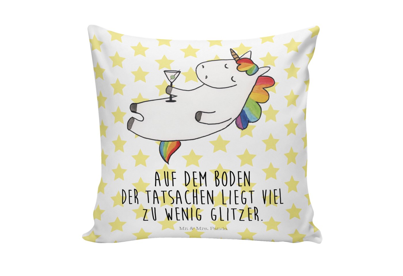 Mr. & Mrs. Panda Dekokissen Einhorn Cocktail - Weiß - Geschenk, Unicorn, lustig, Feiern, Einhorn von Mr. & Mrs. Panda