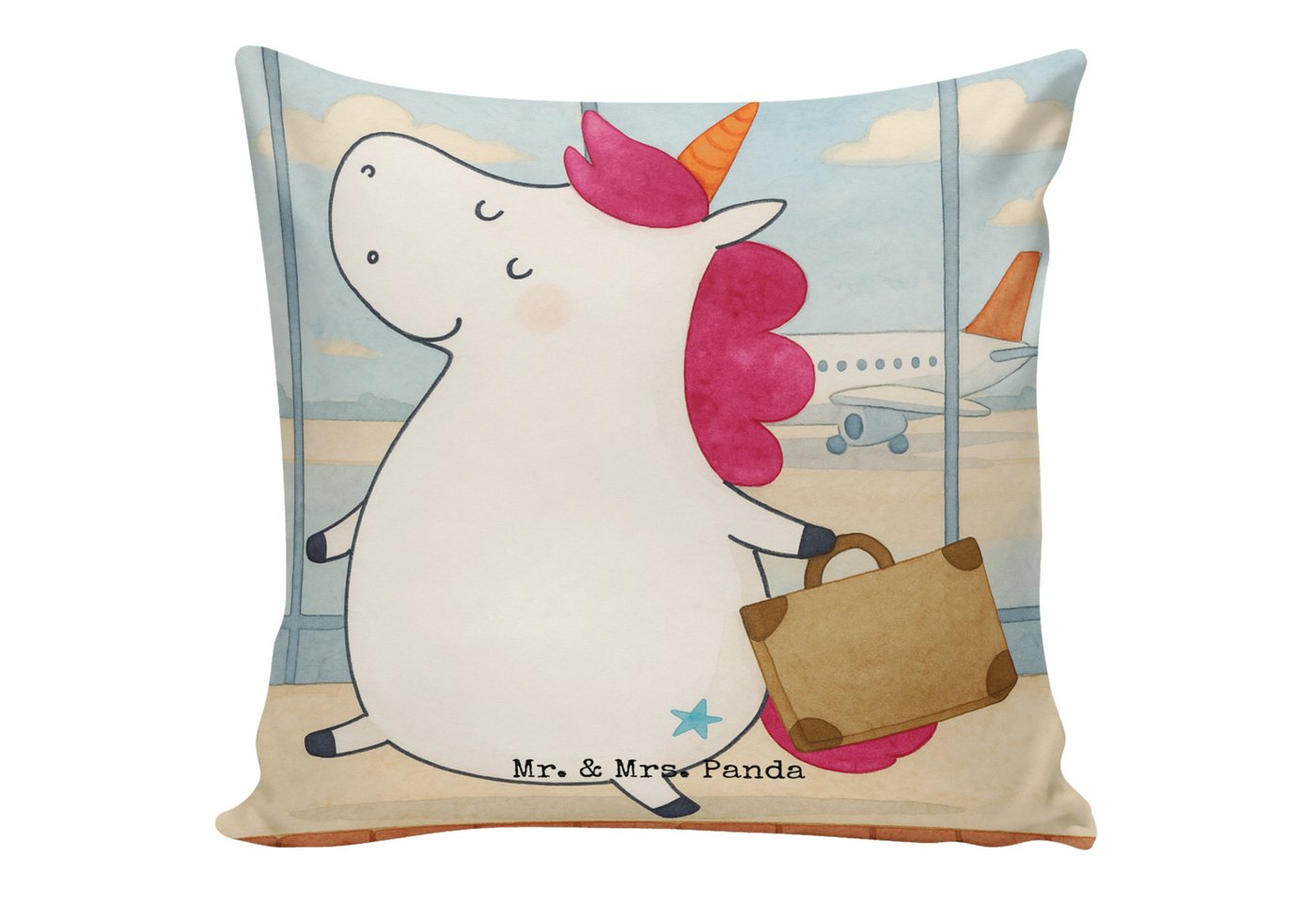 Mr. & Mrs. Panda Dekokissen Einhorn Koffer Design, Sofakissen 40x40, Weiß, Abenteuer, Reise, Lust Mr. & Mrs. Panda Dekokissen Einhorn Koffer Design, Sofakissen 40x40, Weiß, Abenteuer, Reise, Lust von Mr. & Mrs. Panda