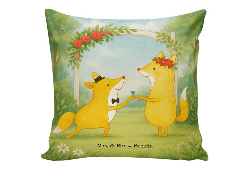Mr. & Mrs. Panda Dekokissen Füchse Hochzeit Design, Kissen 40x40, Weiß, 40x40, sofa, Sofakissen Mr. & Mrs. Panda Dekokissen Füchse Hochzeit Design, Kissen 40x40, Weiß, 40x40, sofa, Sofakissen von Mr. & Mrs. Panda