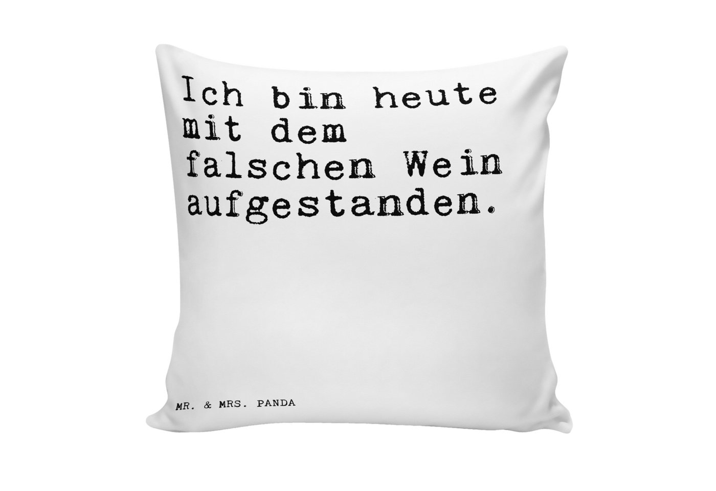 Mr. & Mrs. Panda Dekokissen Ich bin heute mit... - Weiß - Geschenk, Geschenk Männer, Spruch, Sofa von Mr. & Mrs. Panda