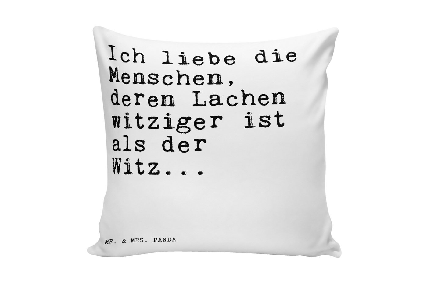 Mr. & Mrs. Panda Dekokissen Ich liebe die Menschen,... - Weiß - Geschenk, Geschenk Freund, Kopfki von Mr. & Mrs. Panda