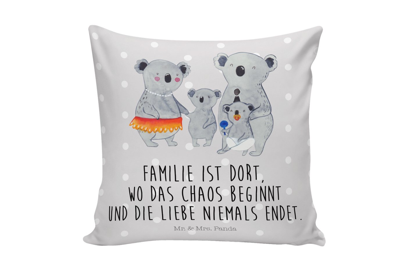 Mr. & Mrs. Panda Dekokissen Koala Familie - Grau Pastell - Geschenk, Mama, Dekokissen, Geschwiste von Mr. & Mrs. Panda