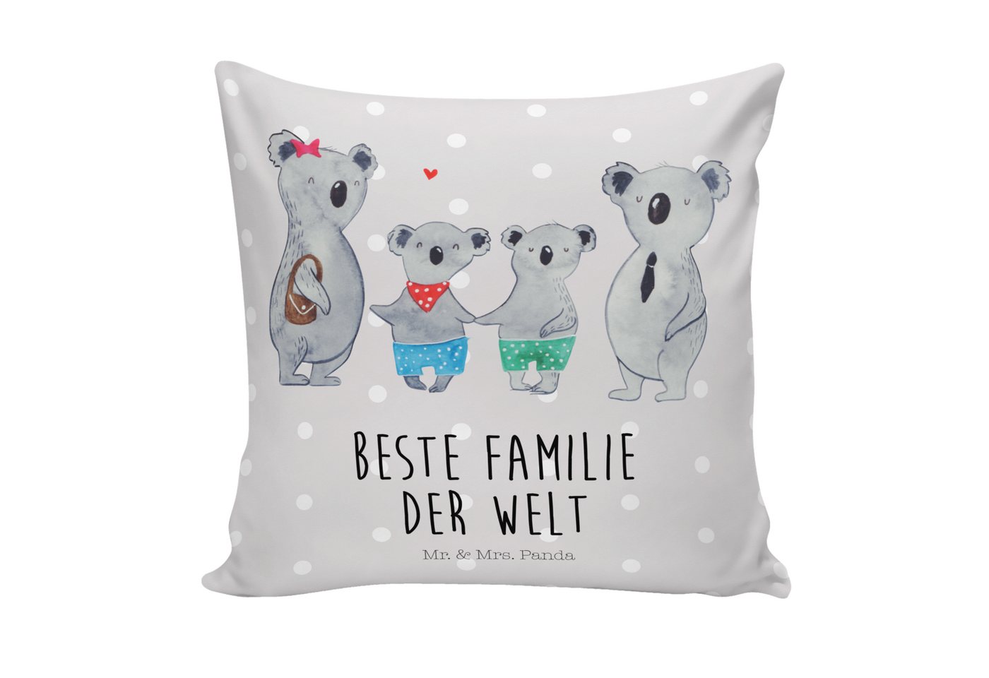 Mr. & Mrs. Panda Dekokissen Koala Familie zwei - Grau Pastell - Geschenk, Oma, Familienzeit, Koal von Mr. & Mrs. Panda