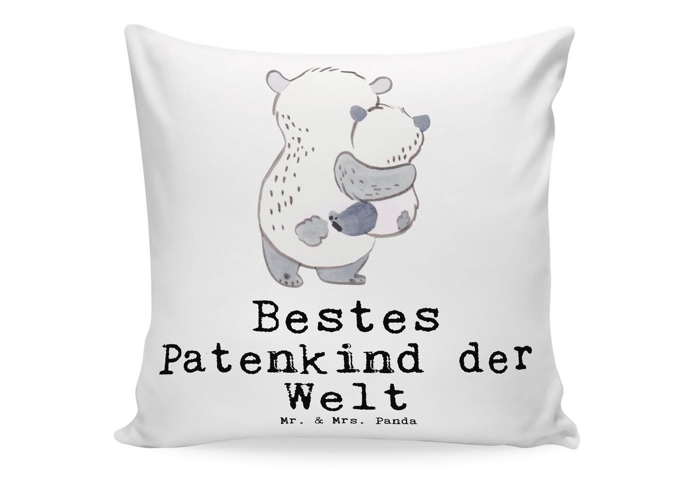 Mr. & Mrs. Panda Dekokissen Panda Bestes Patenkind der Welt - Weiß - Geschenk, Tauffeier, Geburts, Einzigartige Motive von Mr. & Mrs. Panda