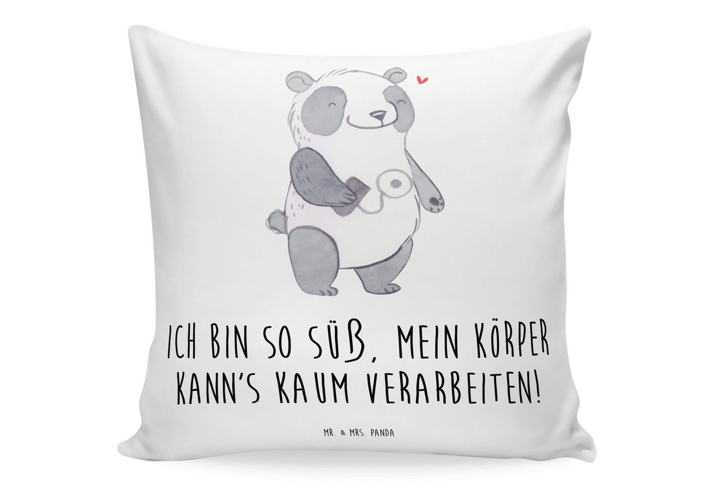 Mr. & Mrs. Panda Dekokissen Panda Insulinpumpe - Weiß - Geschenk, Diabetes mellitus, Dekokissen, Zauberhafte Motive von Mr. & Mrs. Panda