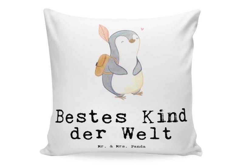 Mr. & Mrs. Panda Dekokissen Pinguin Bestes Kind der Welt - Weiß - Geschenk, Kopfkissen, Dekokisse, Einzigartige Motive von Mr. & Mrs. Panda