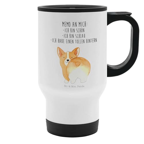 Mr. & Mrs. Panda Thermobecher Corgi Po - Geschenk, Thermobecher To Go, Hunderasse, Hundebesitzer, Thermotasse, Haustier, Motivation, Hundeliebe, von Mr. & Mrs. Panda