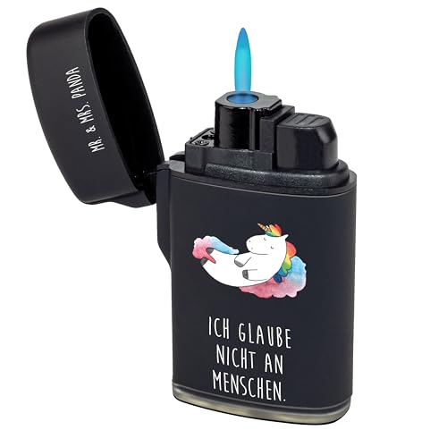 Mr. & Mrs. Panda Feuerzeug Einhorn Wolke 7 - Geschenk, Unicorn, verliebt, Einhörner, Realität, Pegasus, lustig von Mr. & Mrs. Panda