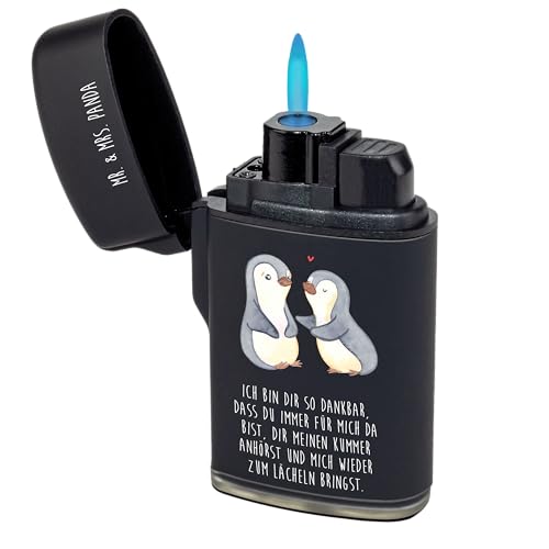 Mr. & Mrs. Panda Feuerzeug Pinguine trösten - Geschenk, Partner, Hochzeitstag, Freund, Heiratsantrag, Ehemann, für Männer, Geschenk für Frauen, von Mr. & Mrs. Panda