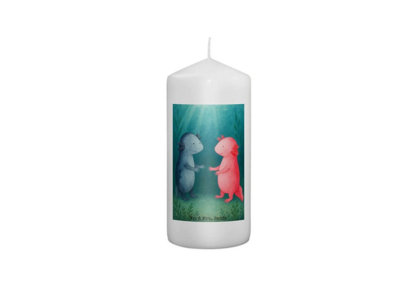 Mr. & Mrs. Panda Formkerze Axolotl Liebe Design, Kerze Mit Duft, Fair-Trade-Kerze, Kerze, (Packung, 1-tlg., Axolotl Liebe), Künstlerisches Design von Mr. & Mrs. Panda