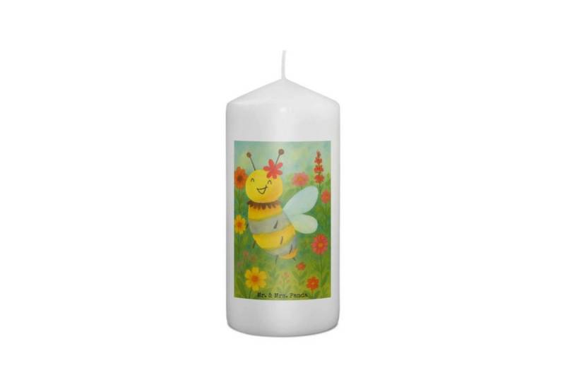 Mr. & Mrs. Panda Formkerze Biene Blume Design 15 x 7 cm - Weiß - Geschenk, Hummel, Kerze Mit Nam (Packung, 1-tlg., Biene Blume), Besonderes Design von Mr. & Mrs. Panda