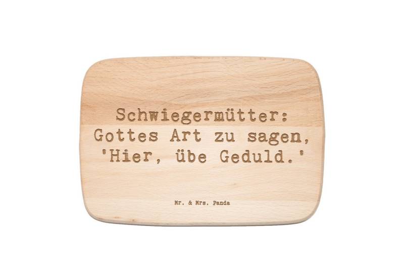 Mr. & Mrs. Panda Frühstücksbrett Geduld Schwiegermutter - Transparent - Geschenk, Opa, Schwester, Holz, Birkenholz, (1-St), Exquisite Lasergravur von Mr. & Mrs. Panda