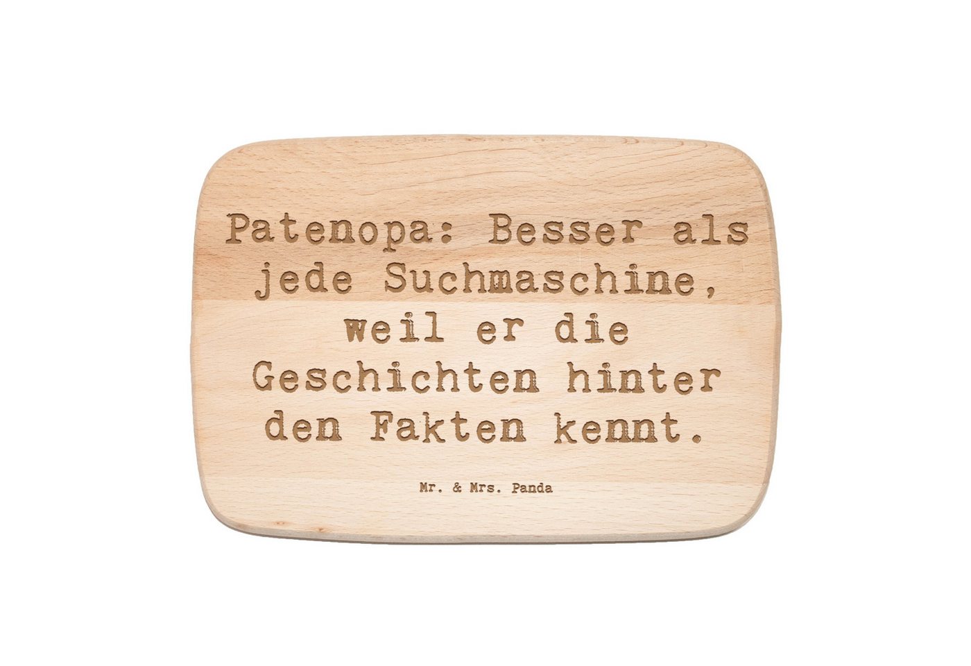 Mr. & Mrs. Panda Frühstücksbrett Patenopa Wissen - Transparent - Geschenk, Bruder, Schneidebrett, Holz, Birkenholz, (1-St), Umweltfreundliches Material von Mr. & Mrs. Panda