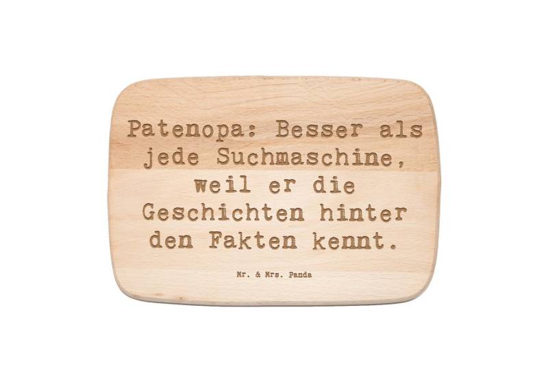 Mr. & Mrs. Panda Frühstücksbrett Patenopa Wissen - Transparent - Geschenk, Bruder, Schneidebrett, Holz, Birkenholz, (1-St), Umweltfreundliches Material von Mr. & Mrs. Panda