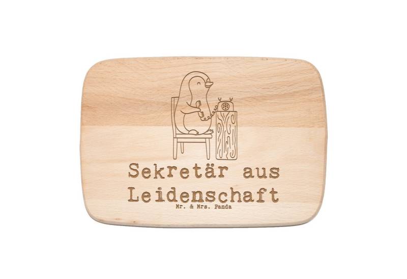 Mr. & Mrs. Panda Frühstücksbrett Sekretär Leidenschaft, Schneidebrett Holz, Transparent, Frühstücksbre, Birkenholz, (Packung, 1-St) von Mr. & Mrs. Panda