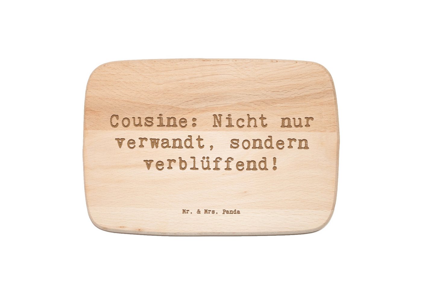 Mr. & Mrs. Panda Frühstücksbrett Spruch Cousine Wunder - Transparent - Geschenk, Schneidebrett Holz, S, Birkenholz, (1-St) von Mr. & Mrs. Panda