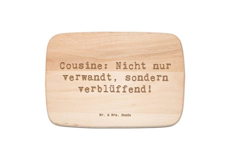 Mr. & Mrs. Panda Frühstücksbrett Spruch Cousine Wunder - Transparent - Geschenk, Schneidebrett Holz, S, Birkenholz, (1-St) von Mr. & Mrs. Panda