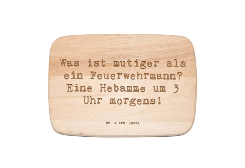 Mr. & Mrs. Panda Frühstücksbrett Spruch Mutige Hebamme - Transparent - Geschenk, Hebamme um 3 Uhr morg, Birkenholz, (1-St) von Mr. & Mrs. Panda