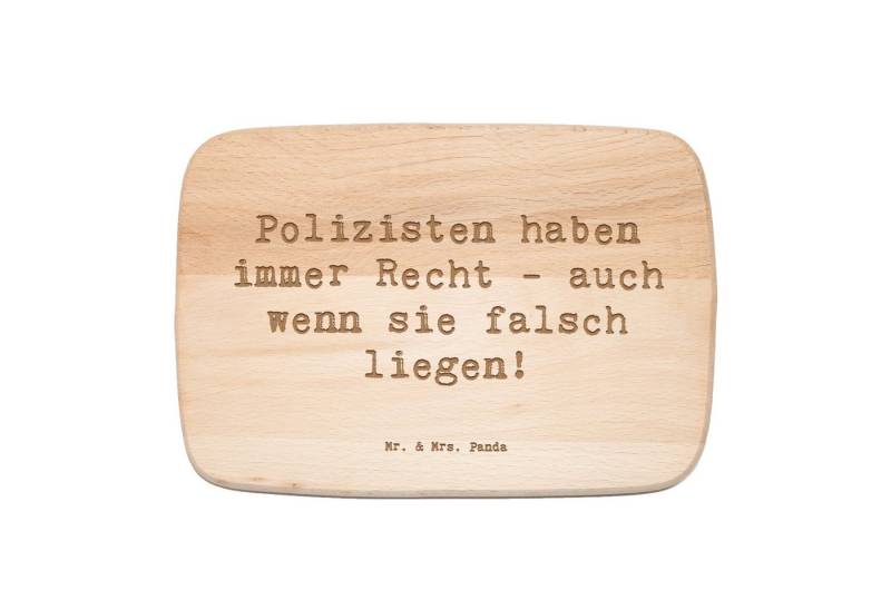 Mr. & Mrs. Panda Frühstücksbrett Spruch Polizist Humor - Transparent - Geschenk, Schneidebrett Holz, H, Birkenholz, (1-St) von Mr. & Mrs. Panda