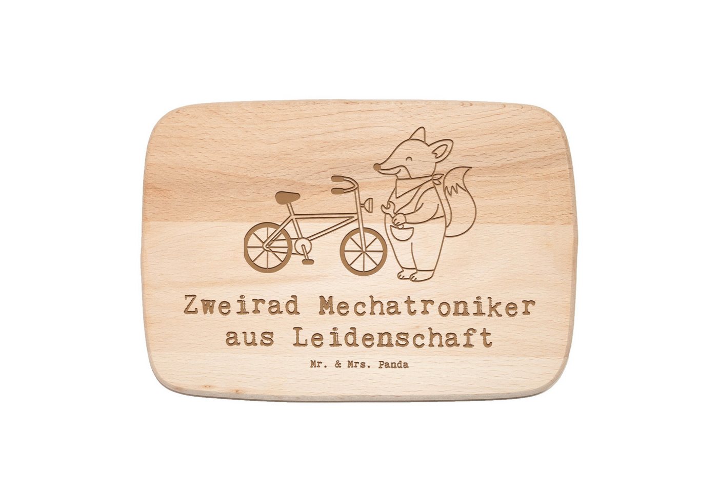 Mr. & Mrs. Panda Frühstücksbrett Zweirad Mechatroniker Leidenschaft, holzschneidebrett, Transparent, G, Birkenholz, (Packung, 1-St) von Mr. & Mrs. Panda