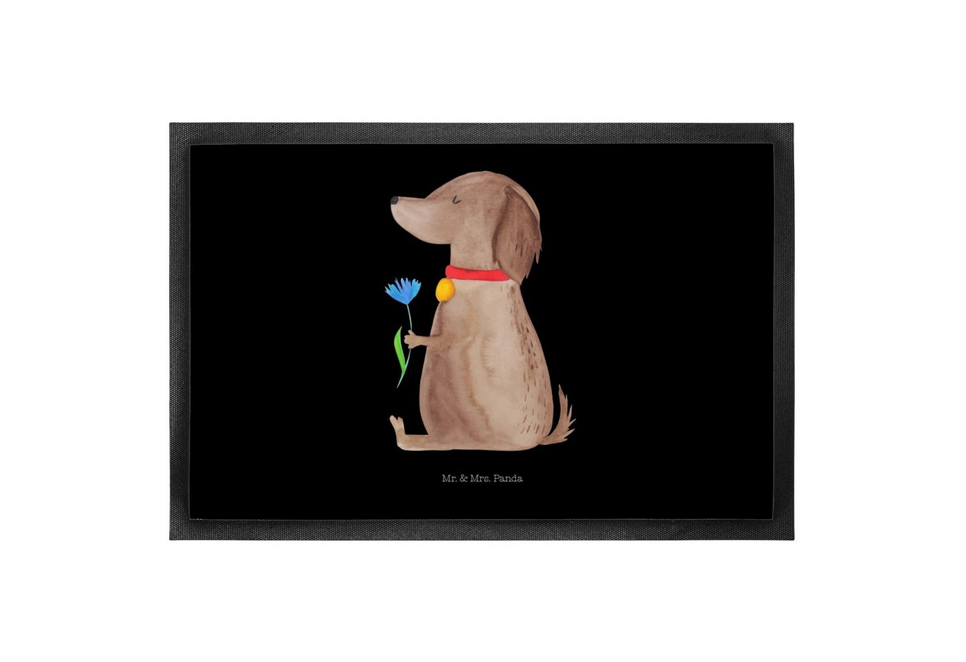 Mr. & Mrs. Panda Fußmatte Hund Blume 50 x 75 cm - Schwarz - Geschenk, Türvorleger, Frauchen, Fu, Höhe: 50 mm, Rutschfest Mr. & Mrs. Panda Fußmatte Hund Blume 50 x 75 cm - Schwarz - Geschenk, Türvorleger, Frauchen, Fu, Höhe: 50 mm, Rutschfest von Mr. & Mrs. Panda