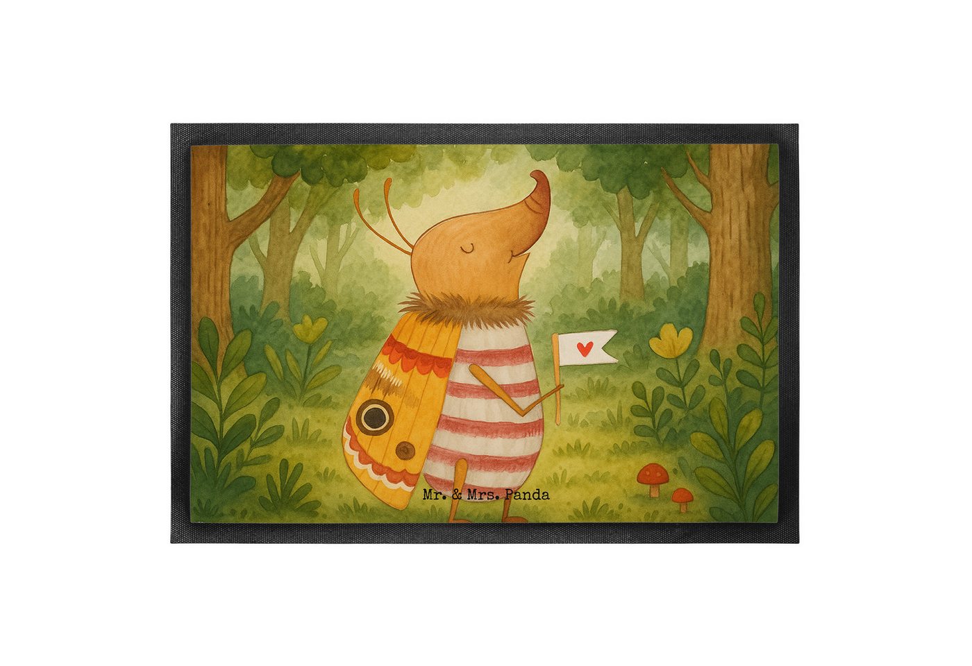 Mr. & Mrs. Panda Fußmatte Nachtfalter Fähnchen Design 40 x 60 cm - Weiß - Geschenk, Motivfußmat, Höhe: 40 mm, Charmant Mr. & Mrs. Panda Fußmatte Nachtfalter Fähnchen Design 40 x 60 cm - Weiß - Geschenk, Motivfußmat, Höhe: 40 mm, Charmant von Mr. & Mrs. Panda